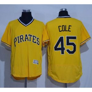 Pirates #45 Gerrit Cole Gold Flexbase Authentic Collection Cooperstown Stitched MLB Jersey