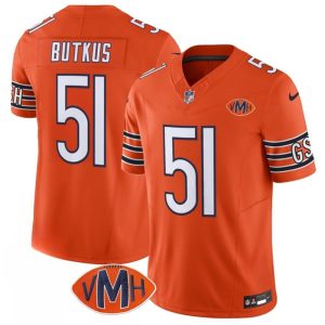 Men's Chicago Bears #51 Dick Butkus Orange 2025 F.U.S.E. With VMH Patch Vapor Untouchable Limited Stitched Football Jersey