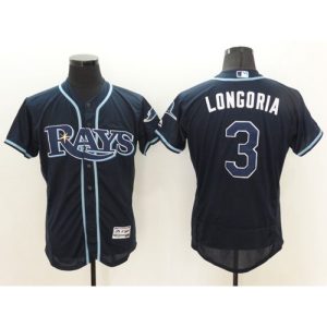 Rays #3 Evan Longoria Dark Blue Flexbase Authentic Collection Stitched MLB Jersey
