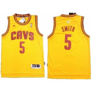 Revolution 30 Cavaliers #5 J.R. Smith Yellow Stitched NBA Jersey