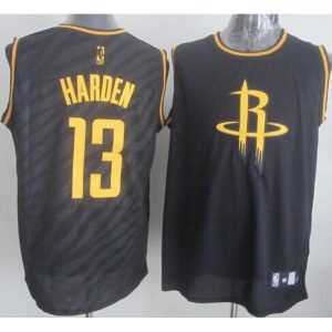 Rockets #13 James Harden Black Precious Metals Fashion Stitched NBA Jersey