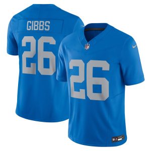 Men's Detroit Lions #26 Jahmyr Gibbs  Blue Vapor F.U.S.E. Alternate Limited Jersey