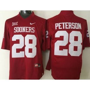 Sooners #28 Adrian Peterson Red Stitched NCAA Jersey