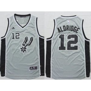 Spurs #12 LaMarcus Aldridge Grey Alternate Stitched NBA Jersey