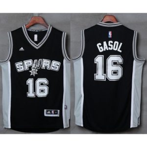 Spurs #16 Pau Gasol Black Stitched NBA Jersey