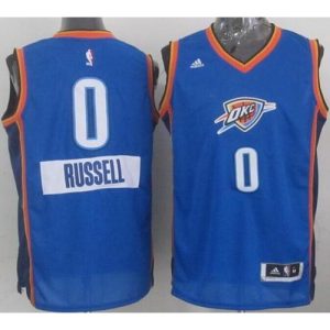 Thunder #0 Russell Westbrook Blue 2014-15 Christmas Day Stitched NBA Jersey