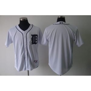 Tigers Blank White Cool Base Stitched MLB Jersey
