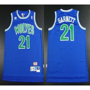 Timberwolves #21 Retro Garnett Blue Throwback Stitched NBA Jersey