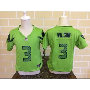 Toddler  Seattle Seahawks #3 Russell Wilson Green Stitched NFL Jersey