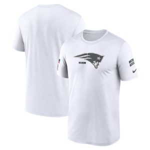 Men's New England Patriots  White 2024 Salute To Service Legend Performance T-Shirt
