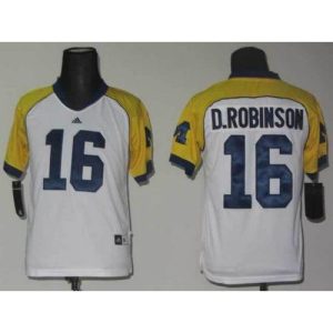 Wolverines #16 Denard Robinson White Stitched Youth NCAA Jersey