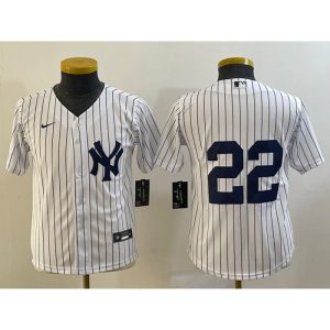 Women's New York Yankees #22 Harrison Bader White Cool Base Stitched Jersey(Run Small)