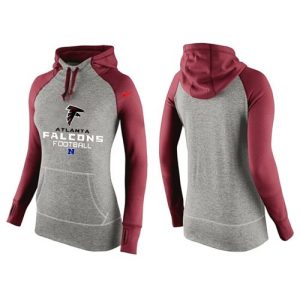 Women's  Atlanta Falcons Performance Hoodie Grey & Red_1
