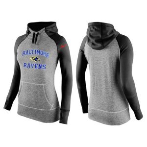 Women's  Baltimore Ravens Performance Hoodie Grey & Black_1