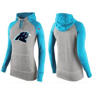 Women's  Carolina Panthers Performance Hoodie Grey & Light Blue_2