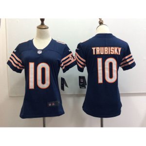Women's  Chicago Bears #10 Mitchell Trubisky Blue Untouchable Limited Stitched NFL Jersey