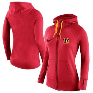 Women's  Cincinnati Bengals Full-Zip Performance Hoodie Red
