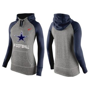 Women's  Dallas Cowboys Performance Hoodie Grey & Dark Blue_1