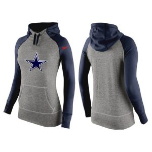 Women's  Dallas Cowboys Performance Hoodie Grey & Dark Blue_2