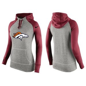 Women's  Denver Broncos Performance Hoodie Grey & Red_2