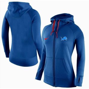 Women's  Detroit Lions Full-Zip Performance Hoodie Blue