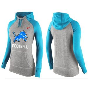 Women's  Detroit Lions Performance Hoodie Grey & Light Blue