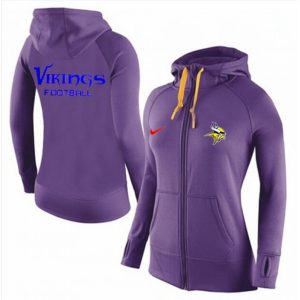 Women's  Minnesota Vikings Full-Zip Performance Hoodie Purple_1