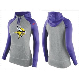 Women's  Minnesota Vikings Performance Hoodie Grey & Purple_2