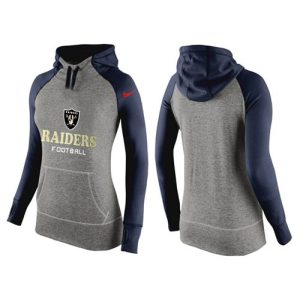 Women's  Oakland Raiders Performance Hoodie Grey & Dark Blue