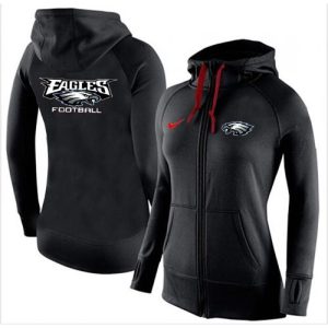 Women's  Philadelphia Eagles Full-Zip Performance Hoodie Black