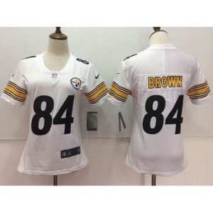 Women's  Pittsburgh Steelers #84 Antonio Brown White Untouchable Limited Stitched NFL Jersey