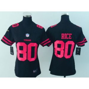Women's  San Francisco 49ers #80 Jerry Rice Black Vapor Untouchable Limited Stitched NFL Jersey