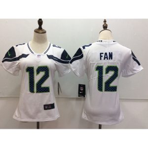 Women's  Seattle Seahawks #12 Fan White Vapor Untouchable Limited Stitched NFL Jersey
