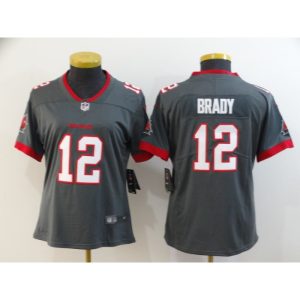 Women's Tampa Bay Buccaneers #12 Tom Brady Grey 2020 Vapor Untouchable Limited Stitched NFL Jersey(Run Small)