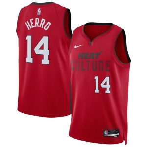 Unisex Miami Heat Tyler Herro  Red 2024/25 Swingman Player Jersey - City Edition