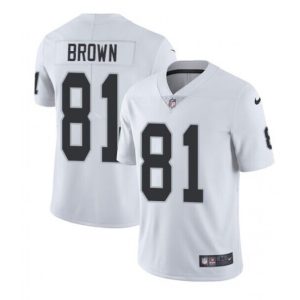 Youth Las Vegas Raiders #81 Tim Brown White Vapor Untouchable Limited Stitched Jersey