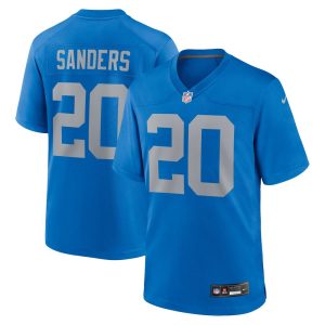 Men's Detroit Lions #20 Barry Sanders  Blue Alternate Game Jersey