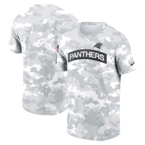 Men's Carolina Panthers  Arctic Camo 2024 Salute To Service Performance T-Shirt