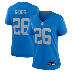 Women's Detroit Lions #26 Jahmyr Gibbs  Blue Alternate Game Jersey