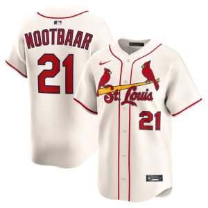 Men's St. Louis Cardinals #21 Lars Nootbaar Cream Home Limited Jersey