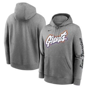 Men's San Francisco Giants Nike Heather Charcoal 2025 City Connect French Terry Club Pullover Hoodie