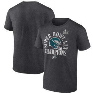 Men's Philadelphia Eagles  Heather Charcoal Super Bowl LIX Champions Big & Tall Ring Season T-Shirt
