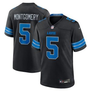 Men's Detroit Lions David Montgomery  Black 2nd Alternate Game Jersey
