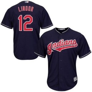 indians #12 Francisco Lindor Navy Blue Alternate Stitched Youth MLB Jersey