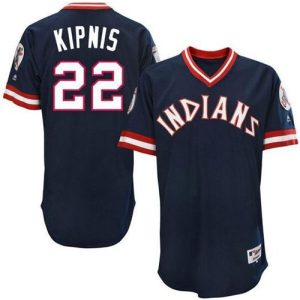 indians #22 Jason Kipnis Navy Blue 1976 Turn Back The Clock Stitched MLB Jersey
