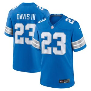 Men's Detroit Lions Carlton Davis III   Blue Game Jersey