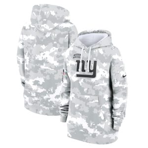 Women's New York Giants  Arctic Camo 2024 Salute To Service Club Fleece Pullover Hoodie