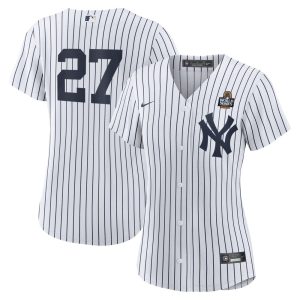 Women's New York Yankees #27 Giancarlo Stanton  White 2024 World Series Home Replica Player Jersey