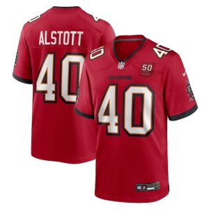 Men's Tampa Bay Buccaneers #40 Mike Alstott Nike Red 50th Anniversary Game Jersey