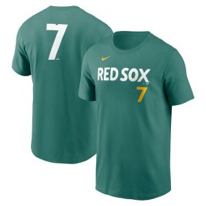 Men's Boston Red Sox #7 Masataka Yoshida Nike Green 2025 City Connect Fuse Name & Number T-Shirt